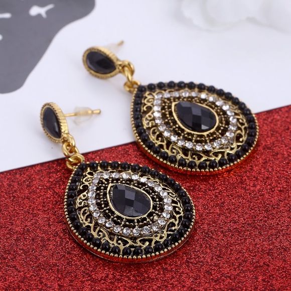 Vintage styl Ethnic boho Waterdrop Crystal Earring - Picture 4 of 7